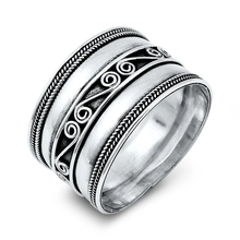Load image into Gallery viewer, Sterling Silver Oxidized 13mm Celtic Bali Design Ring