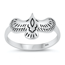 Load image into Gallery viewer, Sterling Silver Oxidized And Polished Eagle Ring