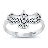 Sterling Silver Oxidized And Polished Eagle Ring