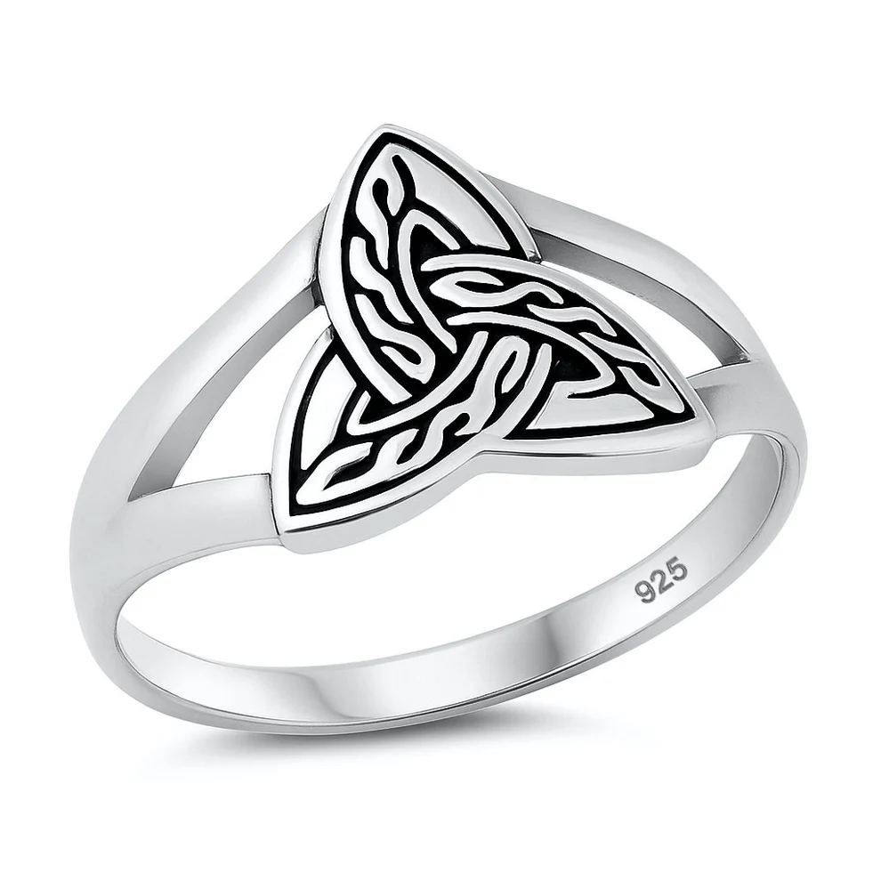 Sterling Silver Oxidized And Polished Celtic Ring