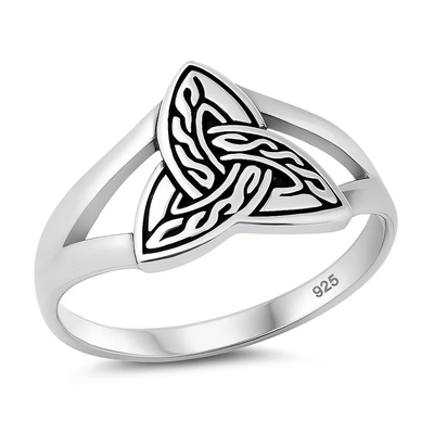 Sterling Silver Oxidized And Polished Celtic Ring