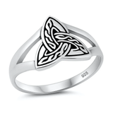 Sterling Silver Oxidized And Polished Celtic Ring