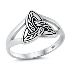 Sterling Silver Oxidized And Polished Celtic Ring