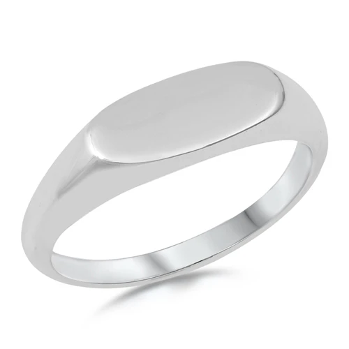 Sterling Silver Polished 6mm Signet Ring