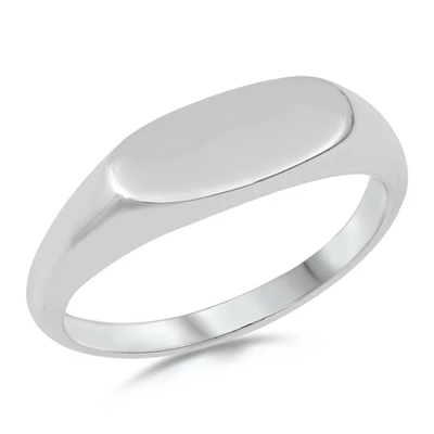 Sterling Silver Polished 6mm Signet Ring