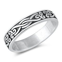 Sterling Silver Oxidized Celtic Band Ring
