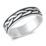 Sterling Silver Oxidized Braid Band Ring