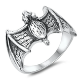 Sterling Silver Oxidized Bat Ring
