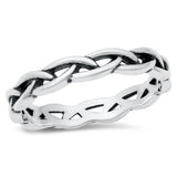 Sterling Silver Oxidized And Polished Braid Band Ring