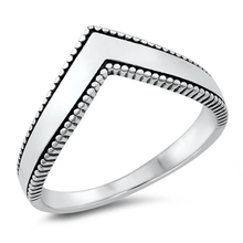 Load image into Gallery viewer, Sterling Silver Oxidized V Shaped Bali Ring
