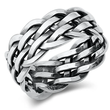 Load image into Gallery viewer, Sterling Silver Oxidized Braided Band Ring