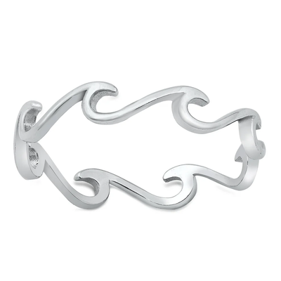 Sterling Silver Rhodium Plated Ring