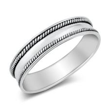 Load image into Gallery viewer, Sterling Silver Oxidized 5mm Bali Ring
