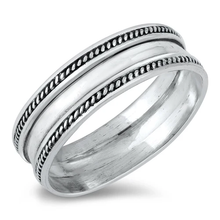 Load image into Gallery viewer, Sterling Silver Oxidized 6mm Bali Ring