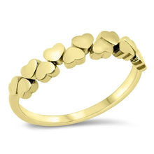 Load image into Gallery viewer, Sterling Silver Yellow Gold Plated Hearts Ring