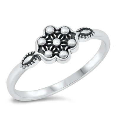 Sterling Silver Oxidized 8mm Bali Ring