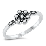 Sterling Silver Oxidized 8mm Bali Ring