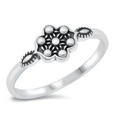 Sterling Silver Oxidized 8mm Bali Ring