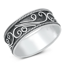Load image into Gallery viewer, Sterling Silver Oxidized 7.5mm Bali Band Ring