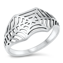 Load image into Gallery viewer, Sterling Silver Spider Web Ring
