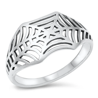 Sterling Silver Spider Web Ring
