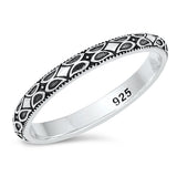 Sterling Silver Oxidized And Polished 3mm Bali Style Ring