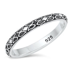 Sterling Silver Oxidized Butterfly Design Bali Ring