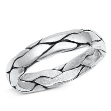 Load image into Gallery viewer, Sterling Silver Oxidized Snake Skin Band Ring