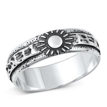 Load image into Gallery viewer, Sterling Silver Oxidized 5.8mm Sun Ring