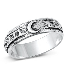 Load image into Gallery viewer, Sterling Silver Oxidized 5.8mm Moon Ring