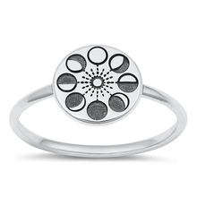 Load image into Gallery viewer, Sterling Silver Oxidized 9.7mm Moon Phases Ring