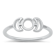 Load image into Gallery viewer, Sterling Silver Oxidized 5.9mm Moon Phases Ring