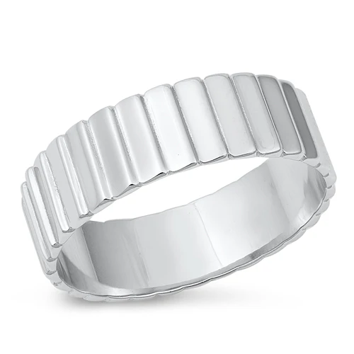 Sterling Silver Oxidized 6.9mm Ring