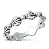 Sterling Silver Oxidized Seashells Ring