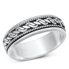 Load image into Gallery viewer, Sterling Silver Oxidized Bali Spinner Ring