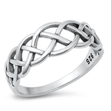 Sterling Silver Oxidized 8mm Braid Ring