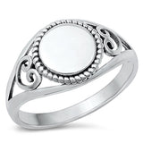 Sterling Silver Oxidized Round Ring