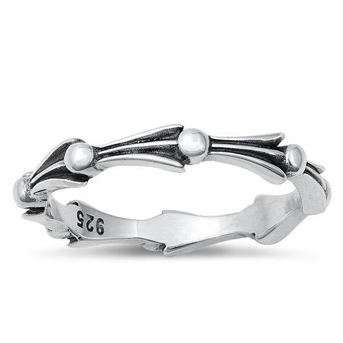 Sterling Silver Oxidized 3.7mm Ring