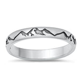 Sterling Silver Oxidized 3mm Mountains Ring
