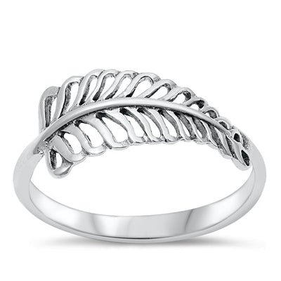 Sterling Silver Oxidized Leaf Ring