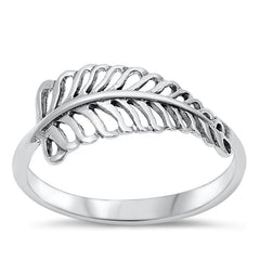 Sterling Silver Oxidized Leaf Ring