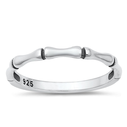 Sterling Silver Oxidized Bamboo Ring
