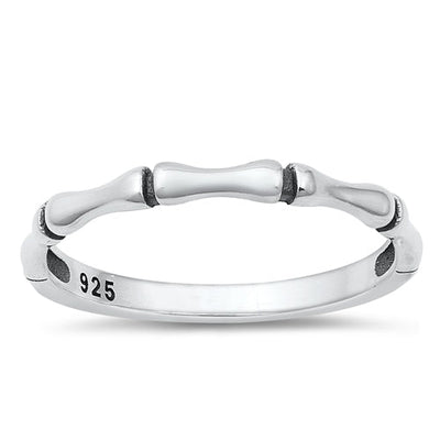 Sterling Silver Oxidized Bamboo Ring