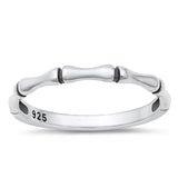 Sterling Silver Oxidized Bamboo Ring