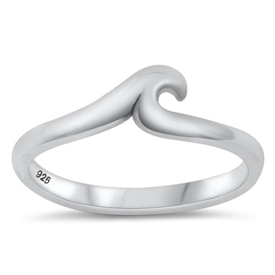 Sterling Silver Oxidized Wave Ring