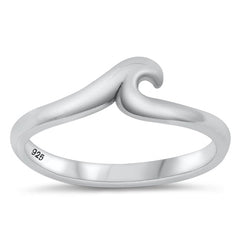 Sterling Silver Oxidized Wave Ring
