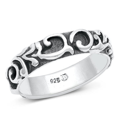 Sterling Silver Oxidized 5.5mm Ring