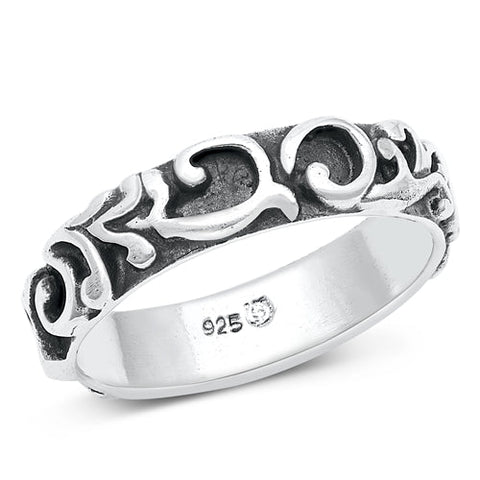 Sterling Silver Oxidized 5.5mm Ring