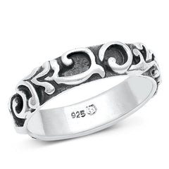 Sterling Silver Oxidized 5.5mm Ring