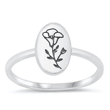 Load image into Gallery viewer, Sterling Silver Oxidized Flower 9.5mm Ring